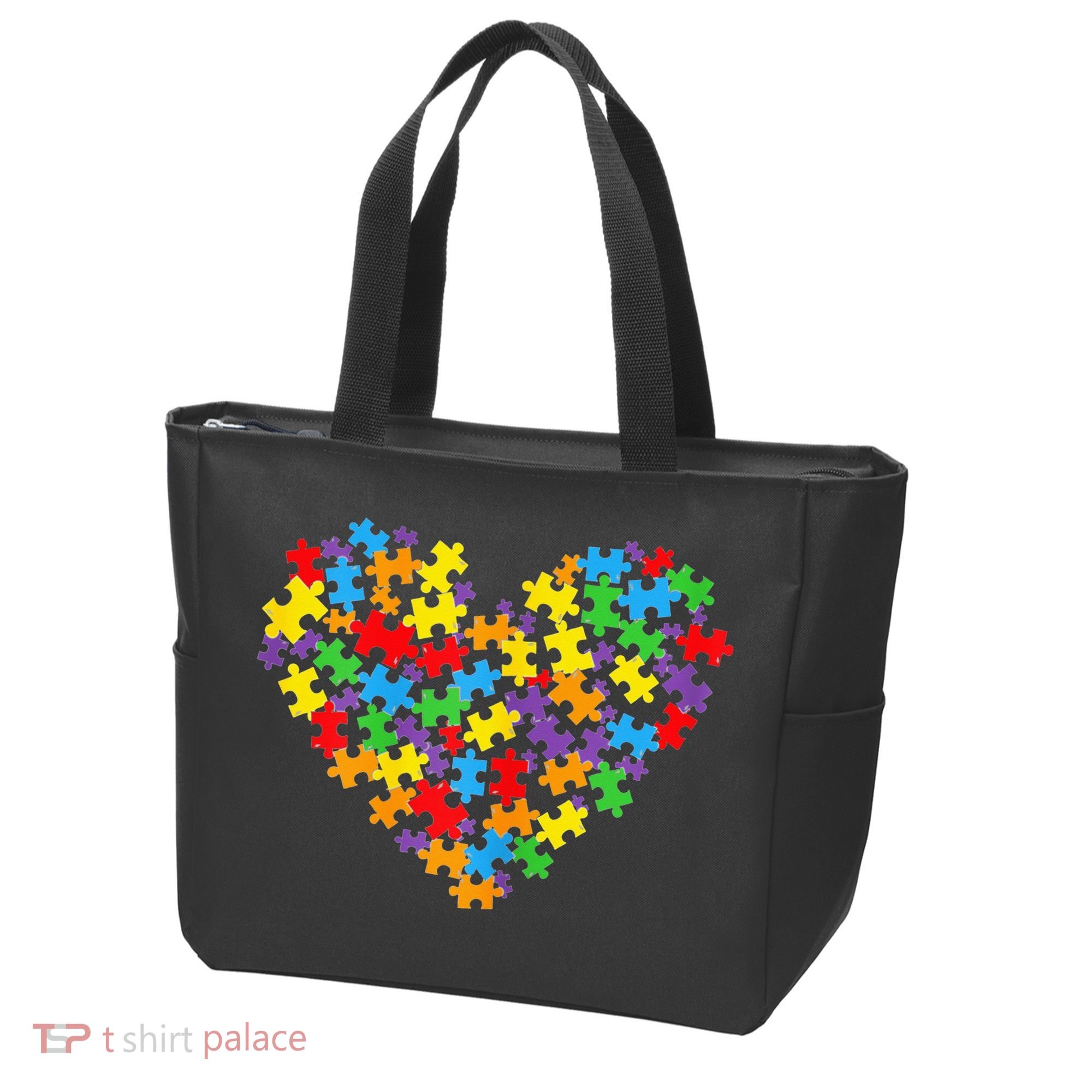 Autism Heart Autism puzzle proud Autism Mom Tote Bag