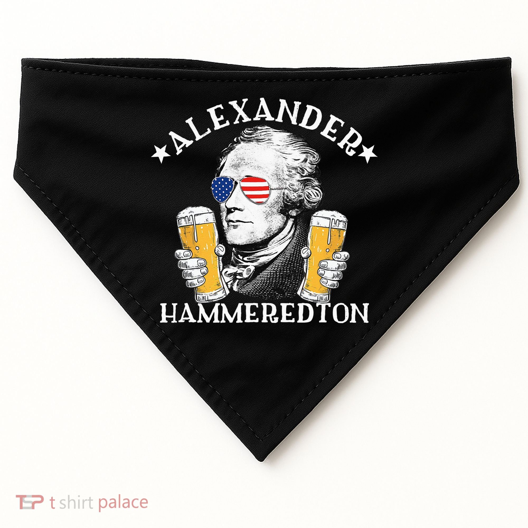 Alexander Hammeredton Alexander Hamilton Beer Drinking Party USA-Made Doggie Bandana