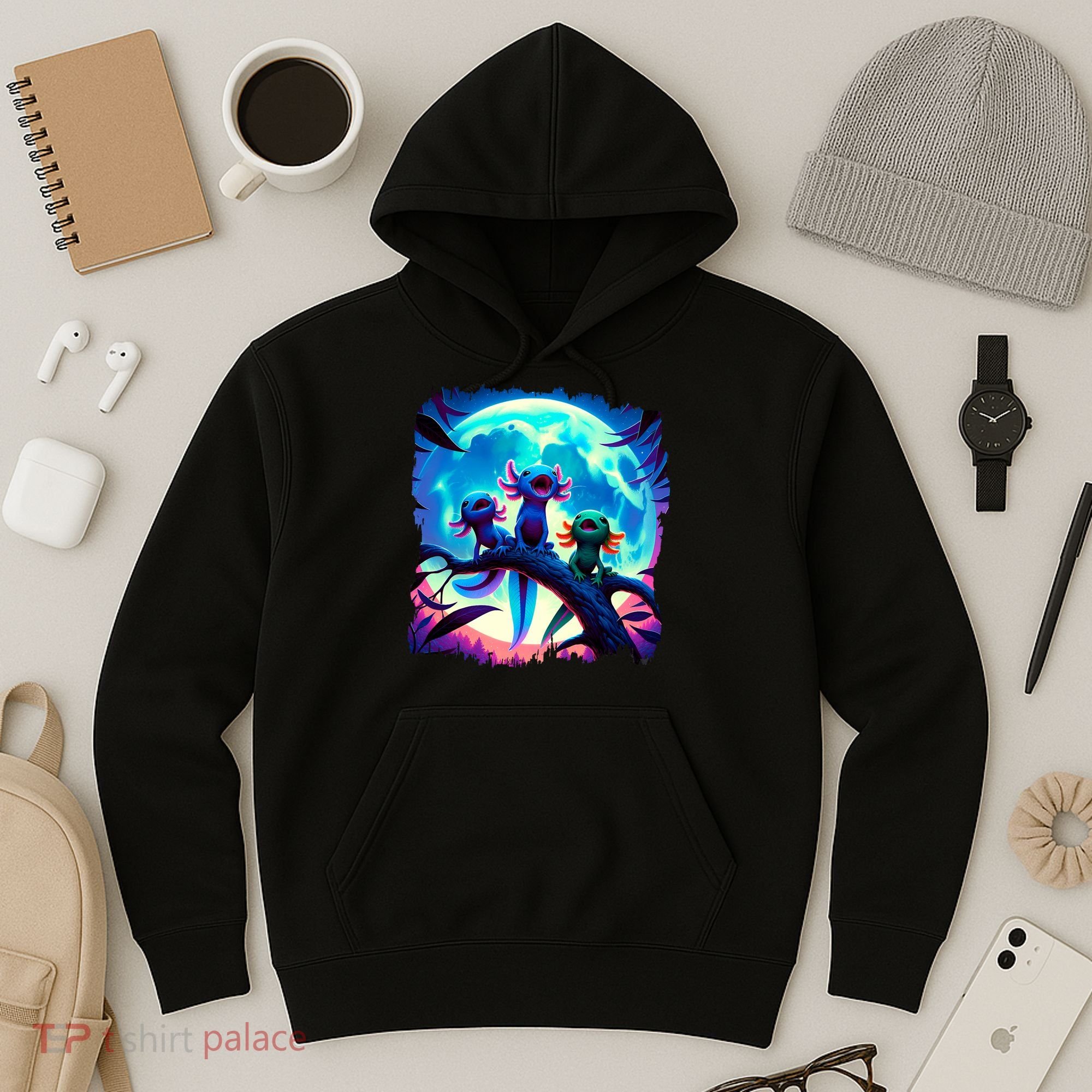 Axolotls Howl At Moon Axolotl Owner Hoodie