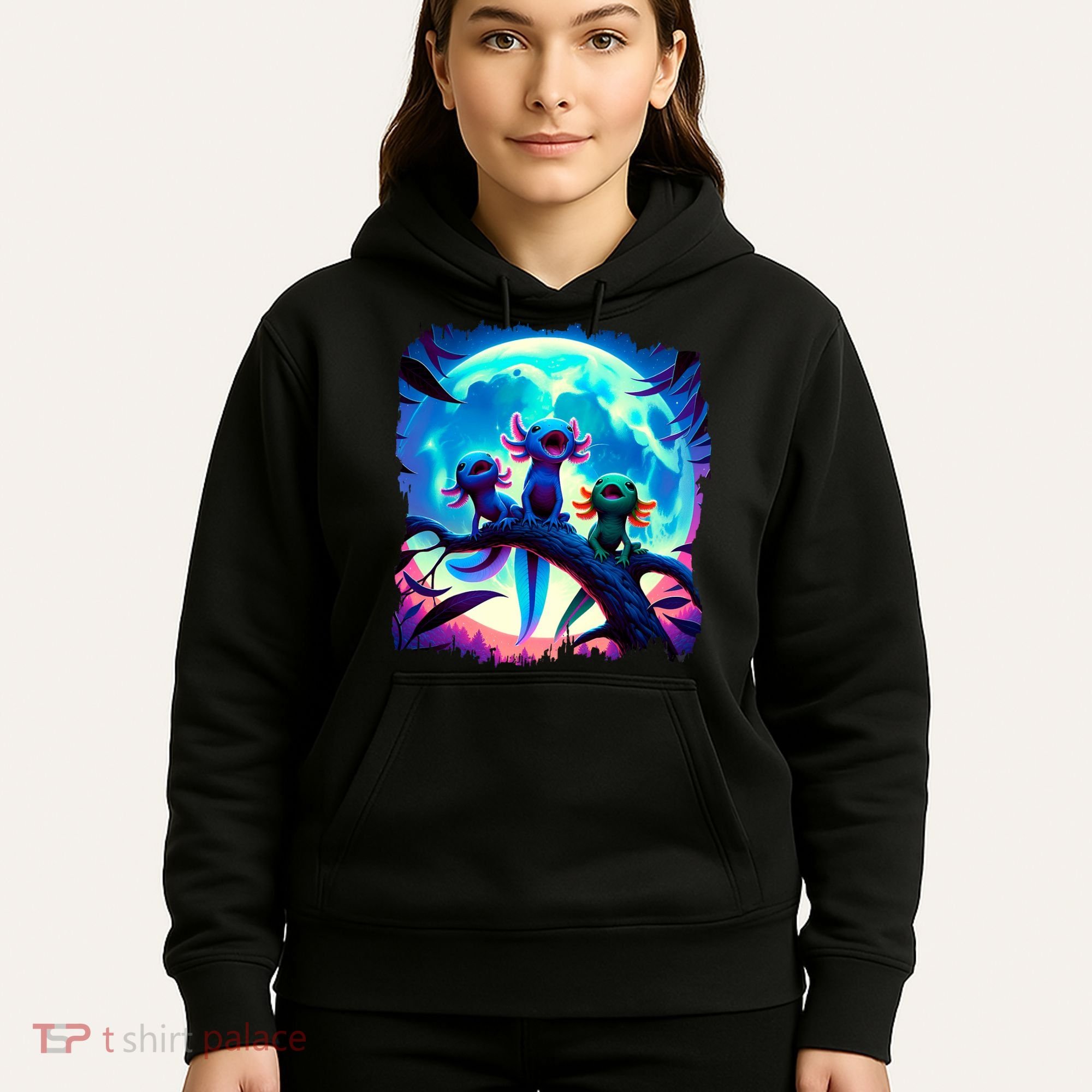 Axolotls Howl At Moon Axolotl Owner Hoodie