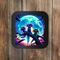 Axolotls Howl At Moon Axolotl Owner Coaster thumb 0