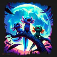 Axolotls Howl At Moon Axolotl Owner Baby Bodysuit thumb 2