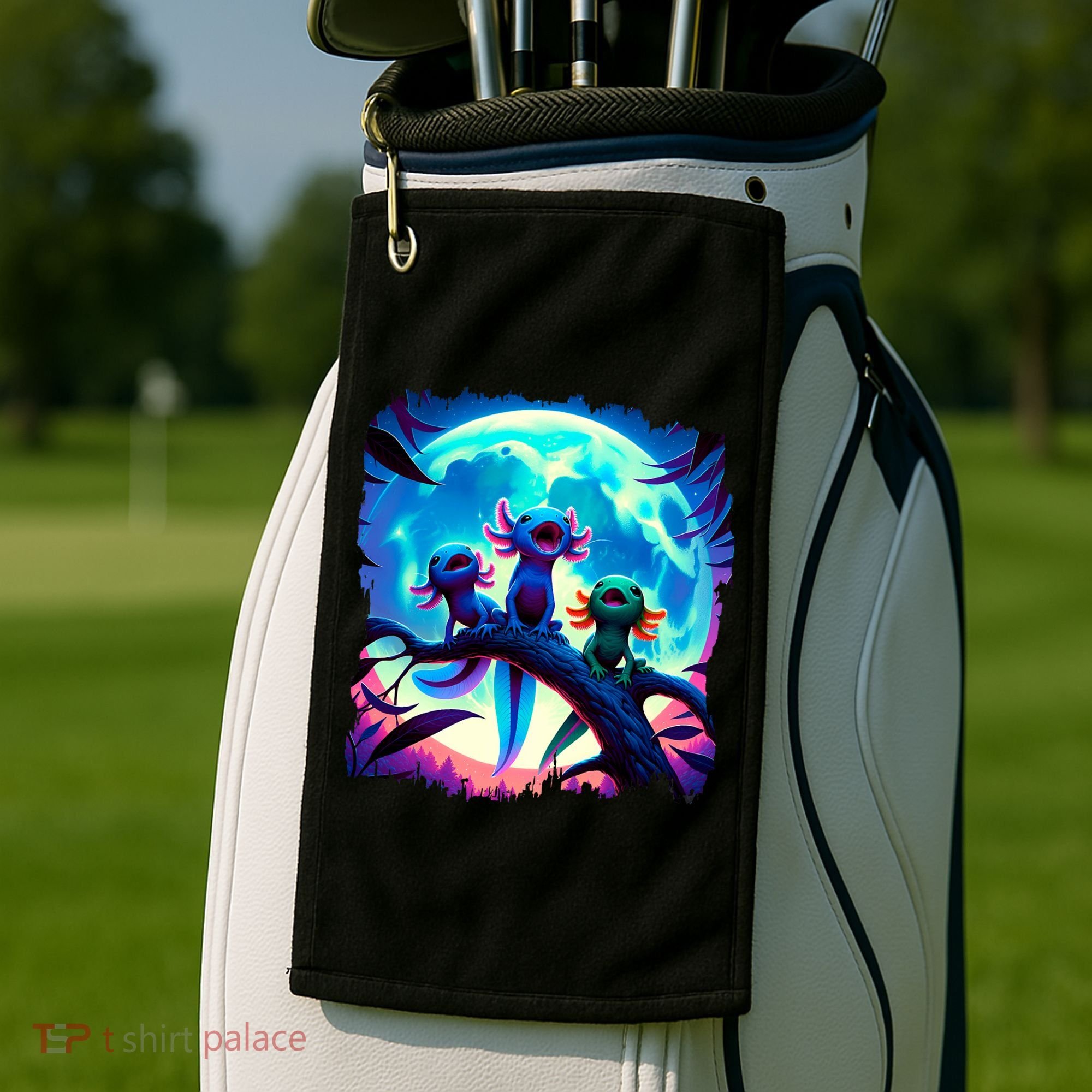 Axolotls Howl At Moon Axolotl Owner Golf Towel