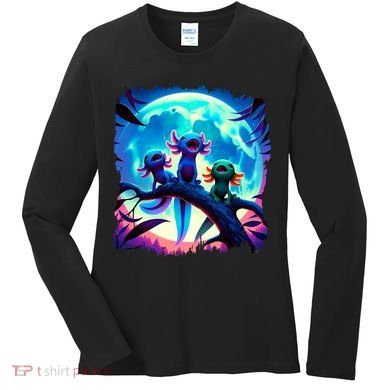 Axolotls Howl At Moon Axolotl Owner Women's Long Sleeve Shirt