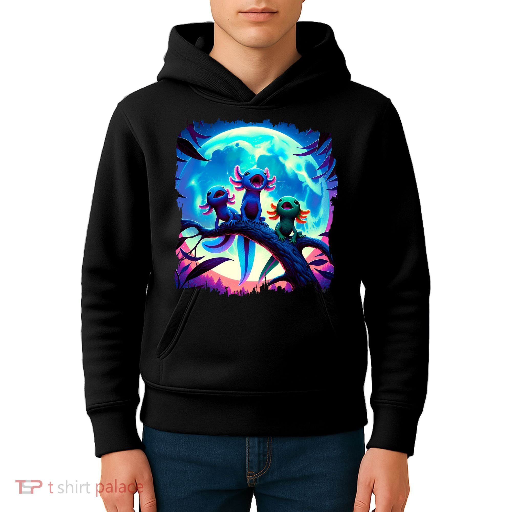Axolotls Howl At Moon Axolotl Owner Kids Hoodie