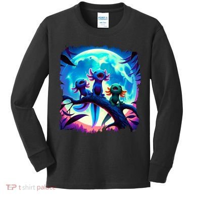 Axolotls Howl At Moon Axolotl Owner Kids Long Sleeve Shirt