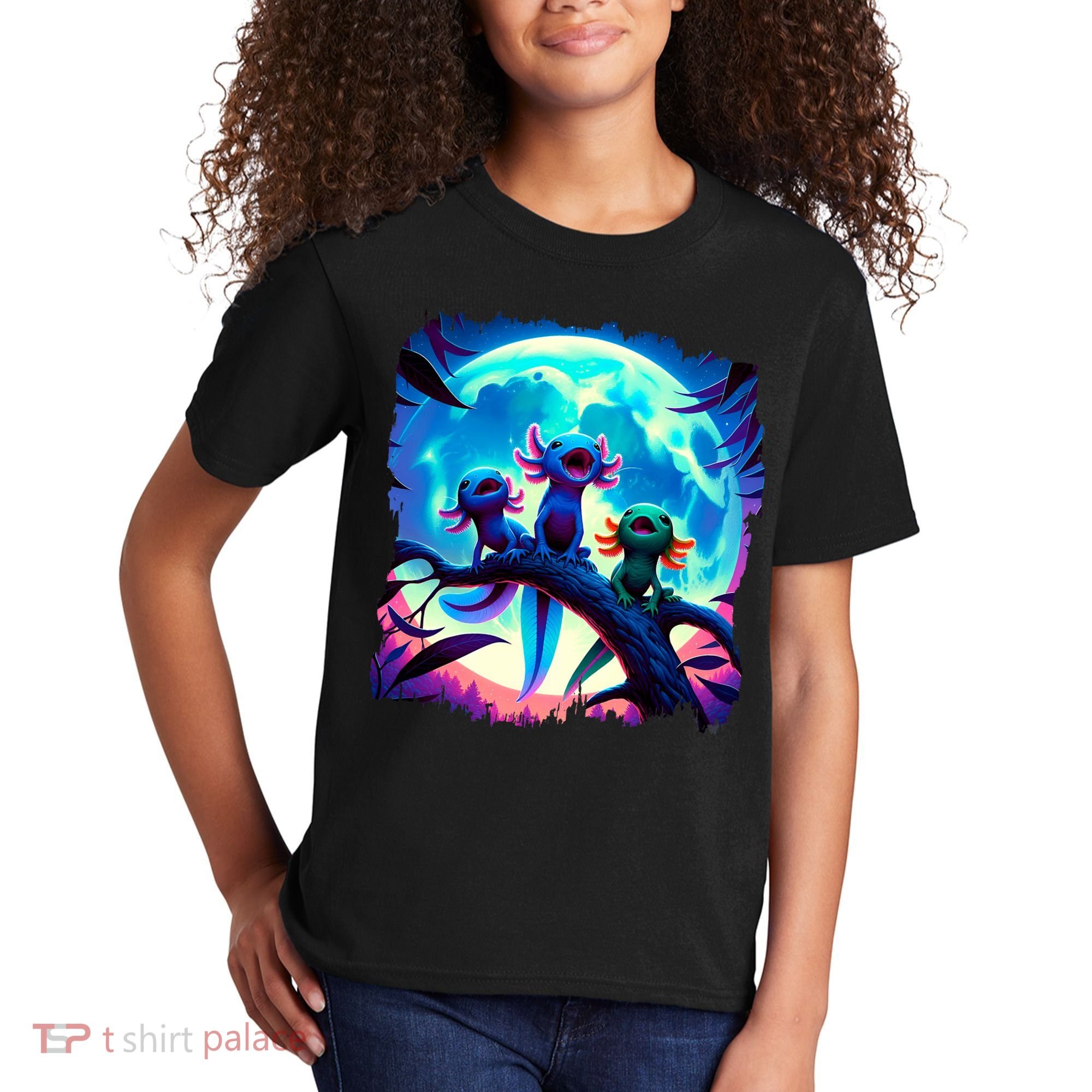 Axolotls Howl At Moon Axolotl Owner Kids T-Shirt