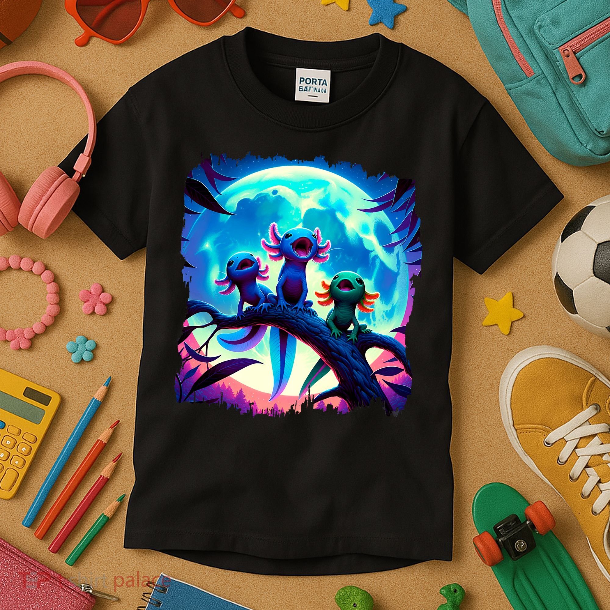 Axolotls Howl At Moon Axolotl Owner Kids T-Shirt