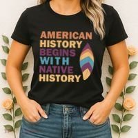 American History Begins With Native History Women's T-Shirt thumb 2