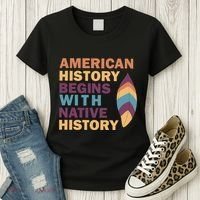 American History Begins With Native History Women's T-Shirt thumb 3