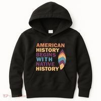 American History Begins With Native History Kids Hoodie thumb 0