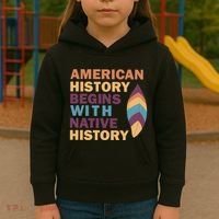 American History Begins With Native History Kids Hoodie thumb 3