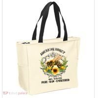 American Honey Bee Funny Beekeeping Gift For Beekeeper Tote Bag thumb 2