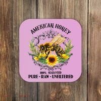 American Honey Bee Funny Beekeeping Gift For Beekeeper Coaster thumb 0