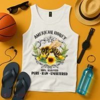 American Honey Bee Funny Beekeeping Gift For Beekeeper Tank Top thumb 4