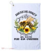 American Honey Bee Funny Beekeeping Gift For Beekeeper Golf Towel thumb 0