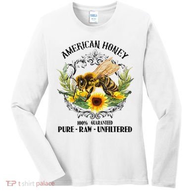 American Honey Bee Funny Beekeeping Gift For Beekeeper Women's Long Sleeve Shirt