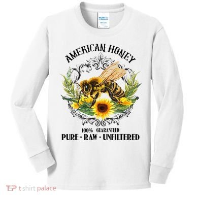 American Honey Bee Funny Beekeeping Gift For Beekeeper Kids Long Sleeve Shirt