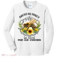 American Honey Bee Funny Beekeeping Gift For Beekeeper Kids Long Sleeve Shirt thumb 0