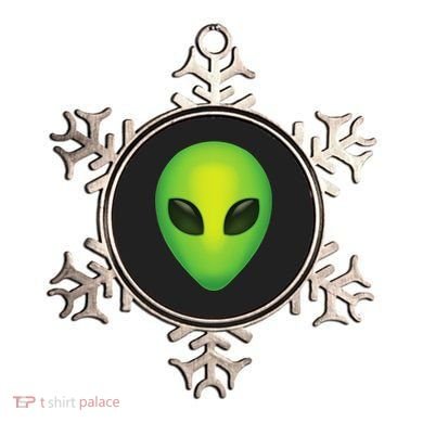 Alien Head Colorful Alien Rave Believe Ornament