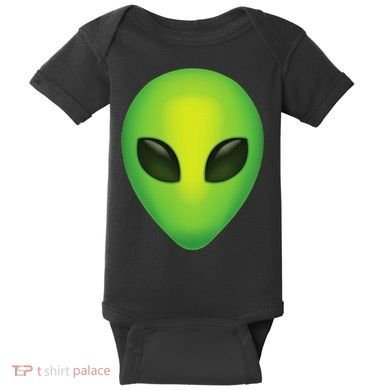 Alien Head Colorful Alien Rave Believe Baby Bodysuit
