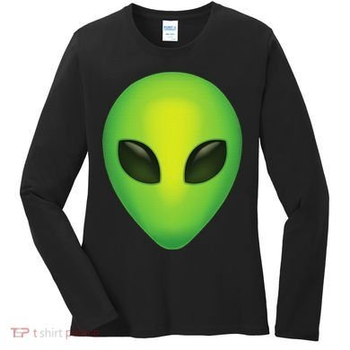 Alien Head Colorful Alien Rave Believe Women's Long Sleeve Shirt