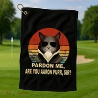 Alexander Hamilton Cat Golf Towel thumb 1