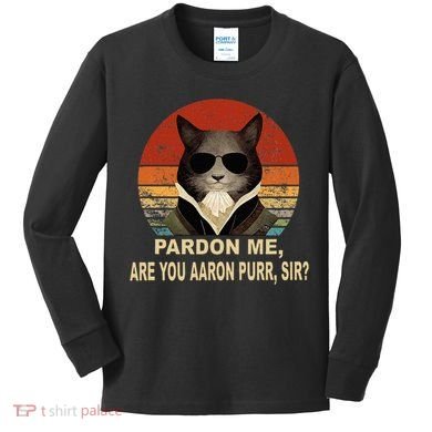 Alexander Hamilton Cat Kids Long Sleeve Shirt