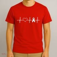 American Heart Disease Awareness Month Ribbon Go Red Heart T-Shirt thumb 3