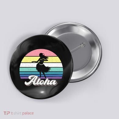 Aloha Hula Dancer Girl Cute Hawaiian Hawaii Dance Button