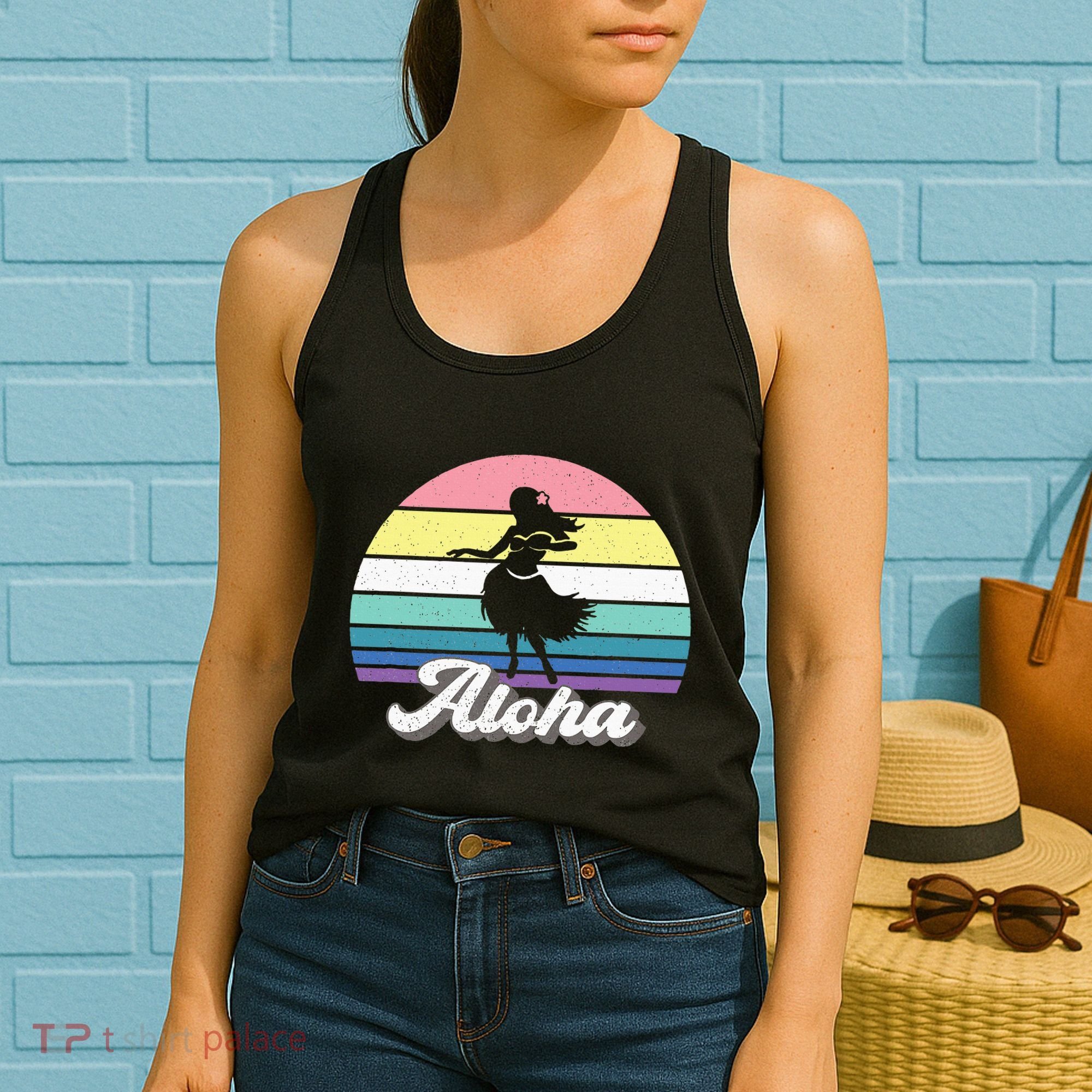 Aloha Hula Dancer Girl Cute Hawaiian Hawaii Dance Women's Tank Top