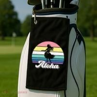 Aloha Hula Dancer Girl Cute Hawaiian Hawaii Dance Golf Towel thumb 2