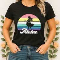 Aloha Hula Dancer Girl Cute Hawaiian Hawaii Dance Women's T-Shirt thumb 2