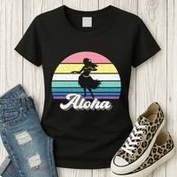 Aloha Hula Dancer Girl Cute Hawaiian Hawaii Dance Women's T-Shirt thumb 3