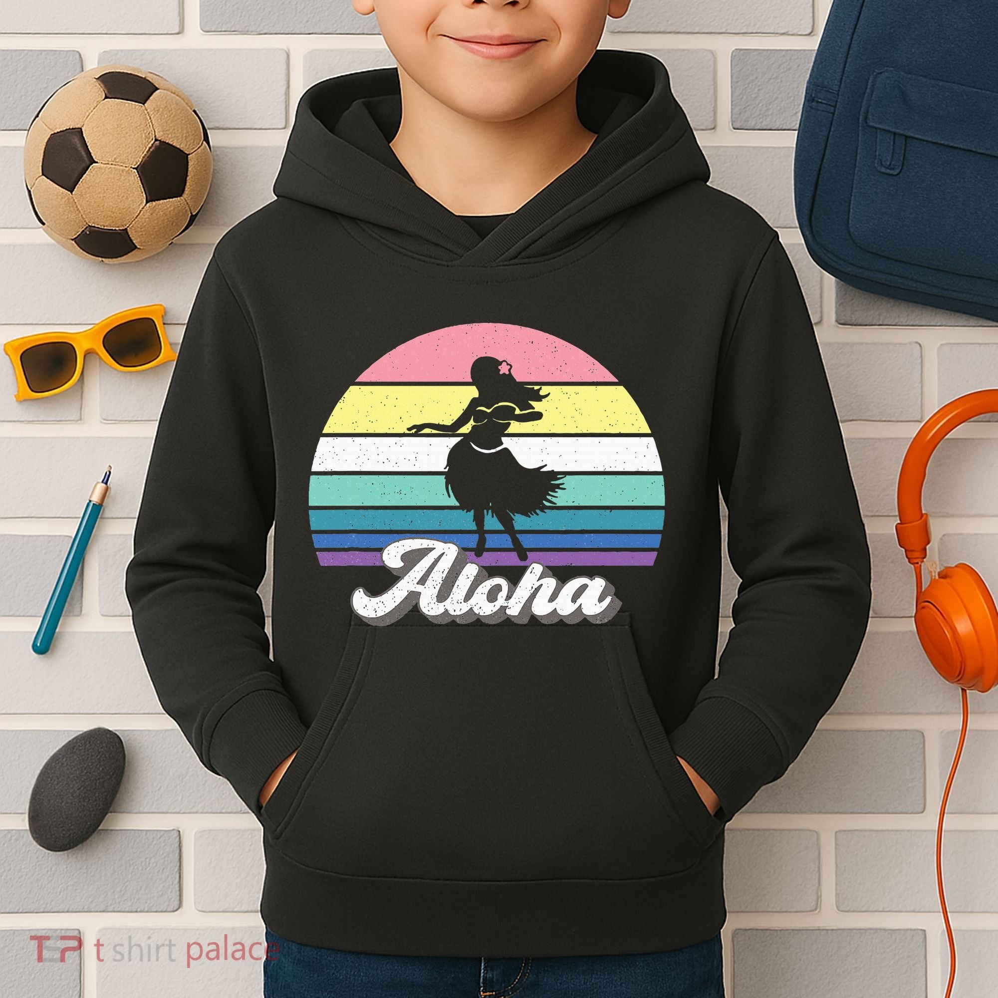 Aloha Hula Dancer Girl Cute Hawaiian Hawaii Dance Kids Hoodie