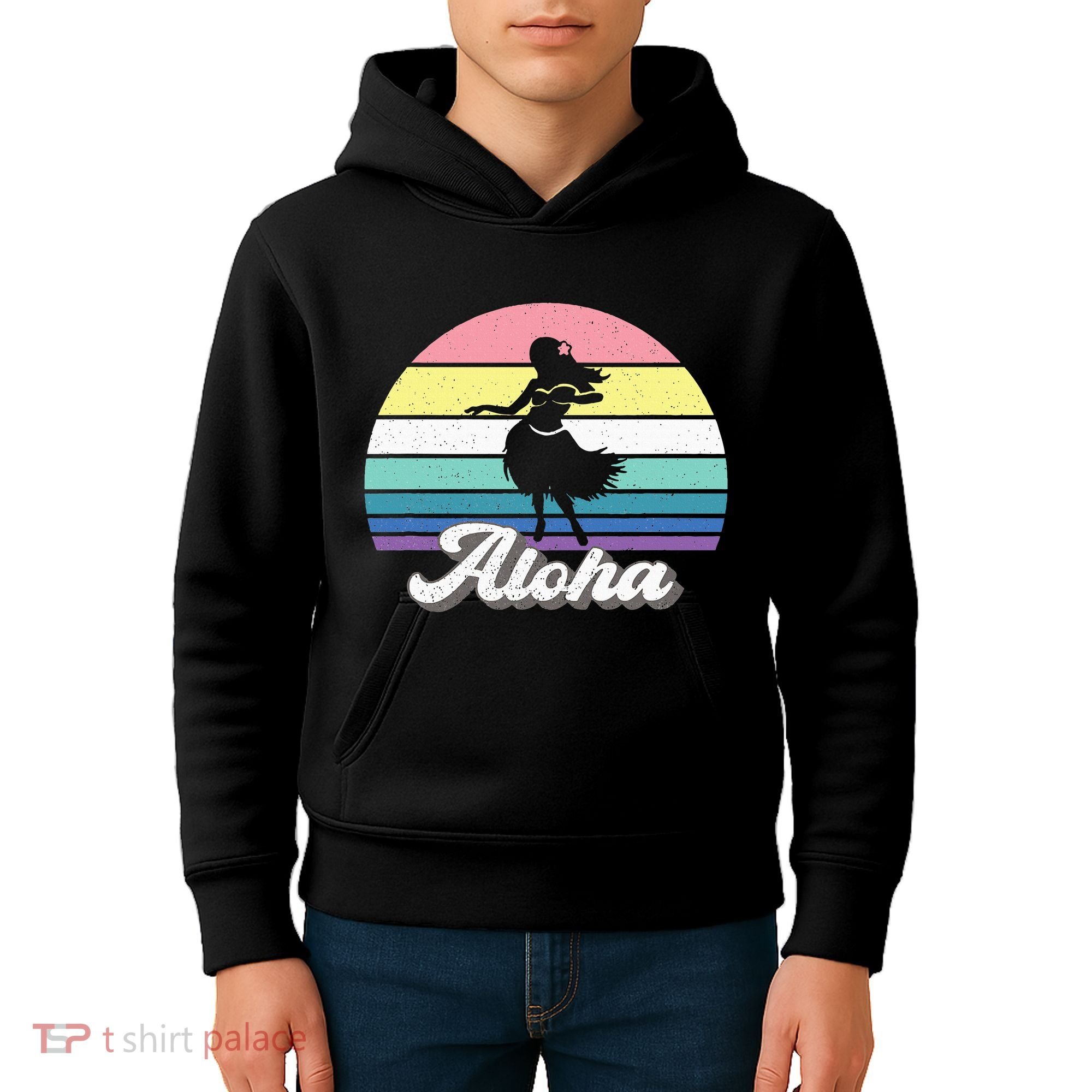 Aloha Hula Dancer Girl Cute Hawaiian Hawaii Dance Kids Hoodie