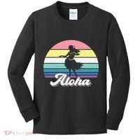 Aloha Hula Dancer Girl Cute Hawaiian Hawaii Dance Kids Long Sleeve Shirt thumb 0
