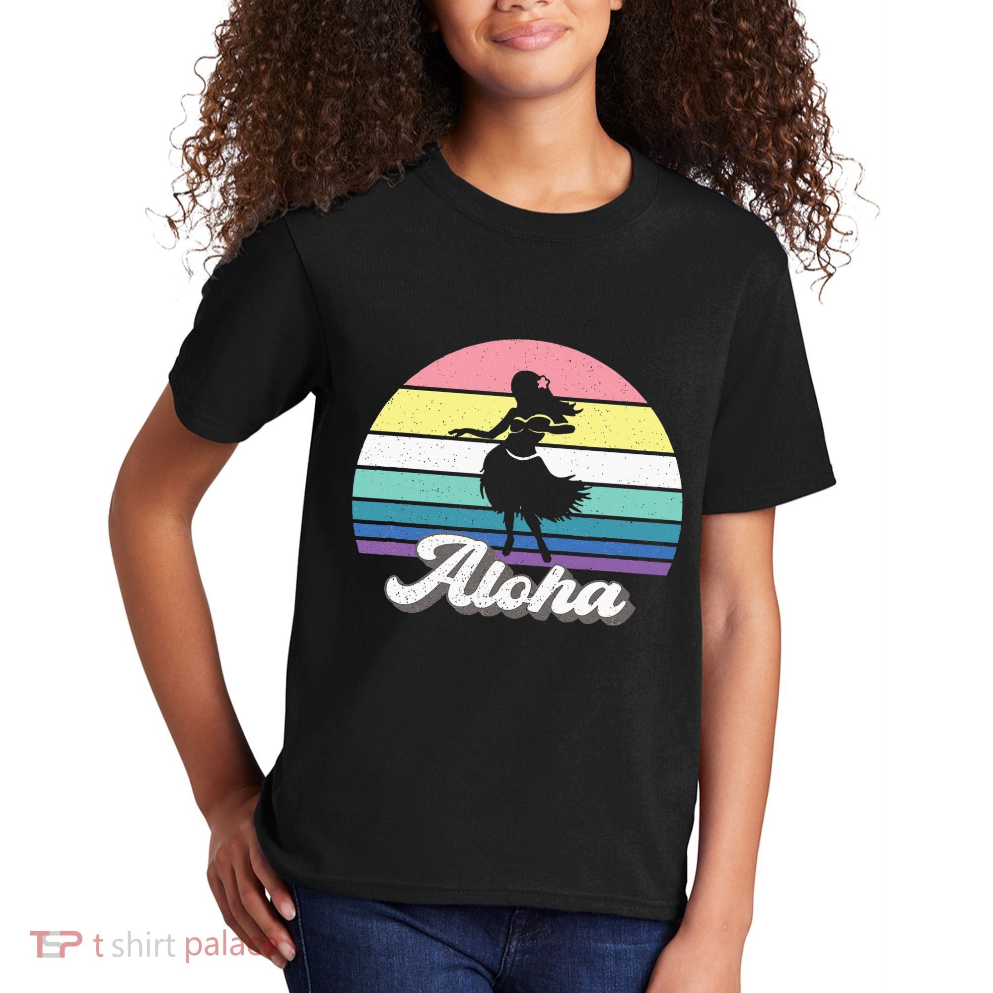 Aloha Hula Dancer Girl Cute Hawaiian Hawaii Dance Kids T-Shirt