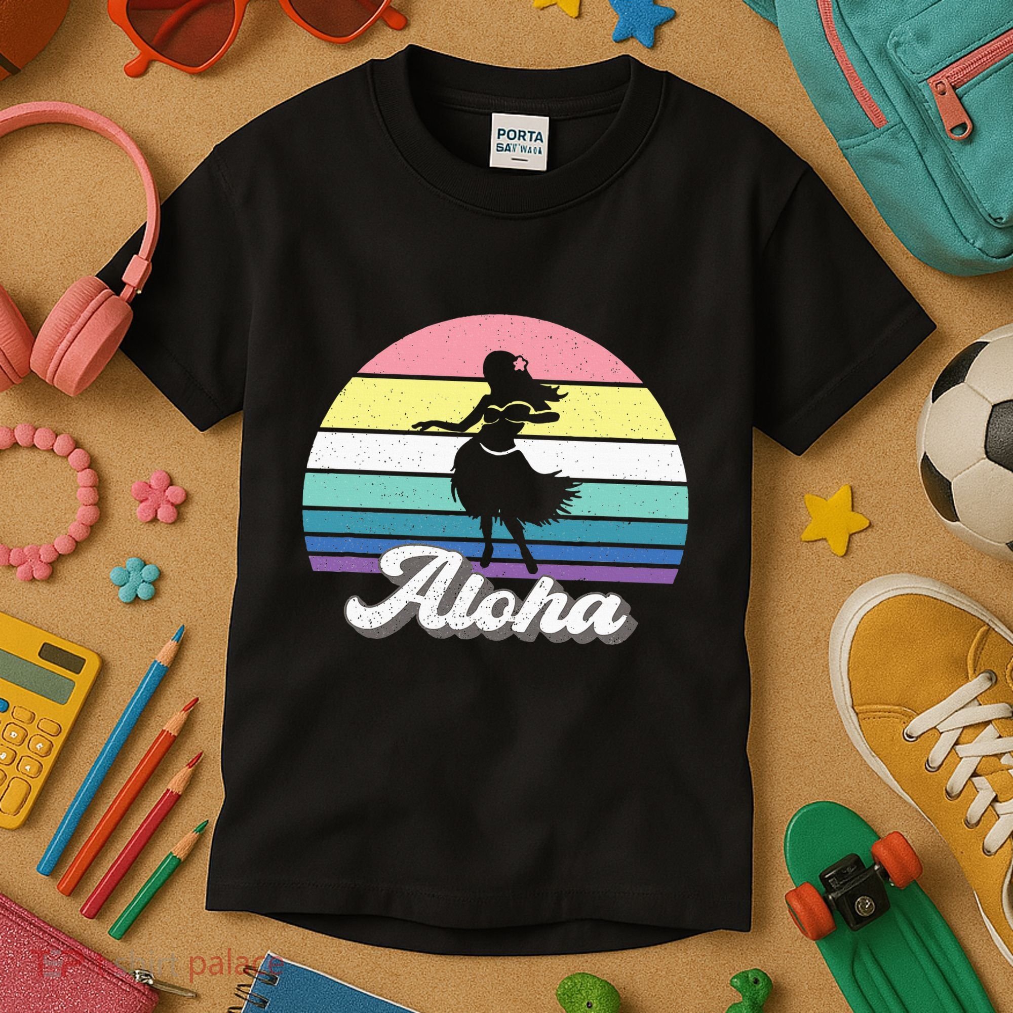Aloha Hula Dancer Girl Cute Hawaiian Hawaii Dance Kids T-Shirt