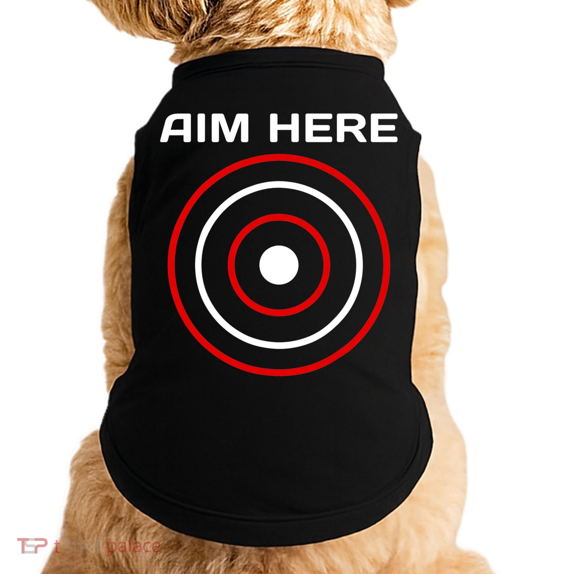 Aim Here Darts Players Bullseye Target Shooting Club Doggie Tank