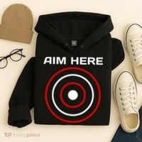 Aim Here Darts Players Bullseye Target Shooting Club Hoodie thumb 4