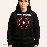 Aim Here Darts Players Bullseye Target Shooting Club Hoodie thumb 5