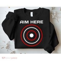 Aim Here Darts Players Bullseye Target Shooting Club Sweatshirt thumb 2