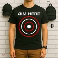 Aim Here Darts Players Bullseye Target Shooting Club T-Shirt thumb 6