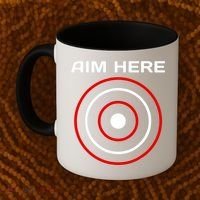 Aim Here Darts Players Bullseye Target Shooting Club Coffee Mug thumb 2
