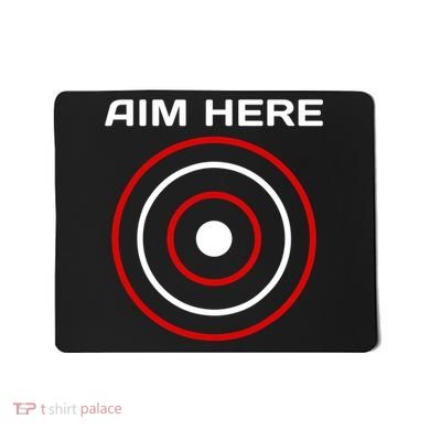 Aim Here Darts Players Bullseye Target Shooting Club Mousepad