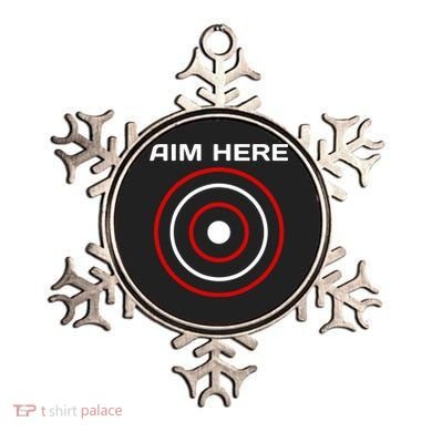 Aim Here Darts Players Bullseye Target Shooting Club Ornament