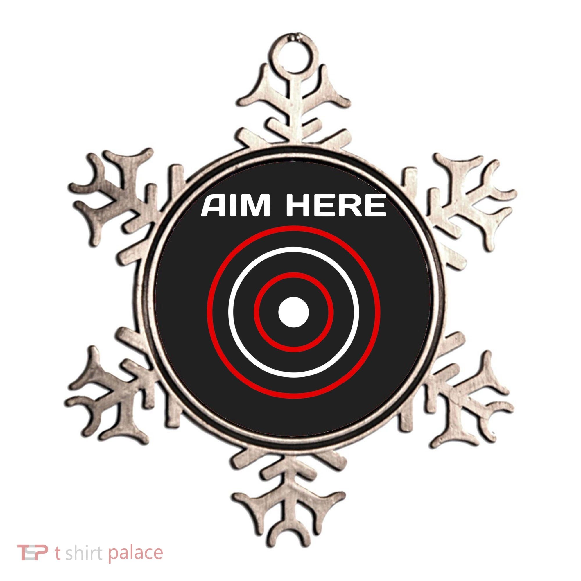 Aim Here Darts Players Bullseye Target Shooting Club Ornament