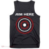 Aim Here Darts Players Bullseye Target Shooting Club Tank Top thumb 0