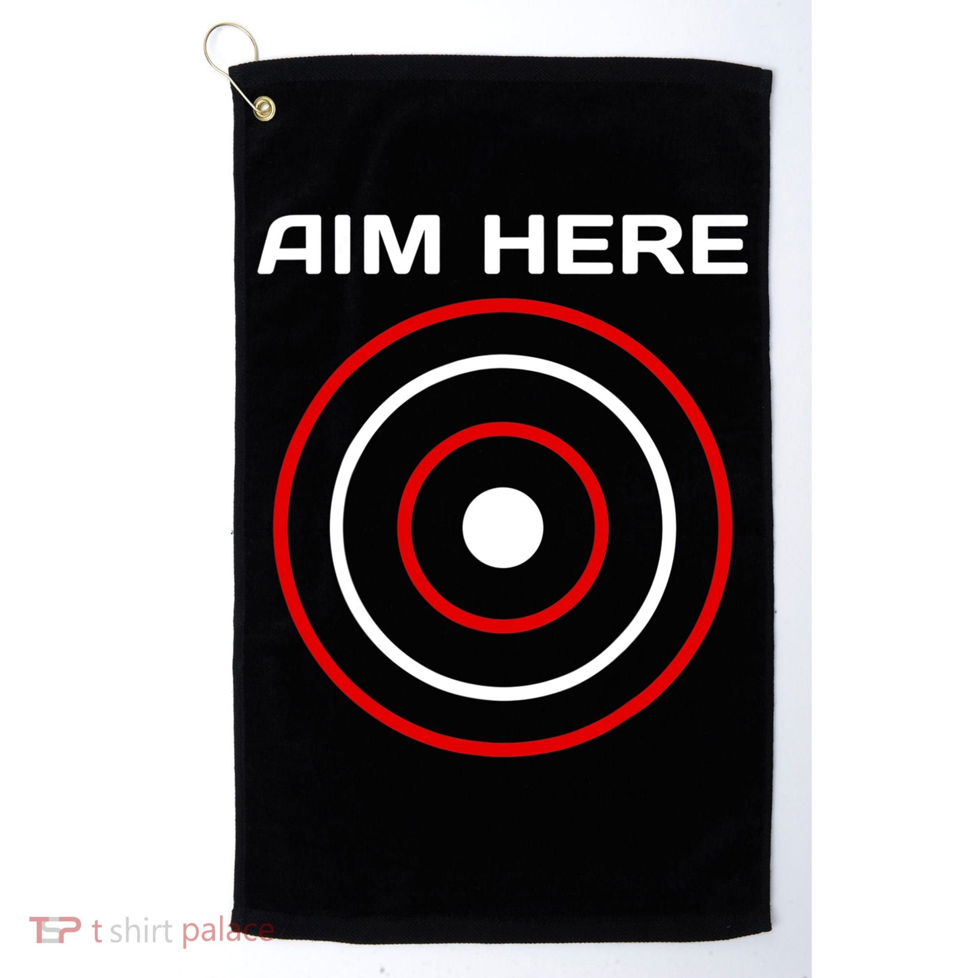Aim Here Darts Players Bullseye Target Shooting Club Golf Towel